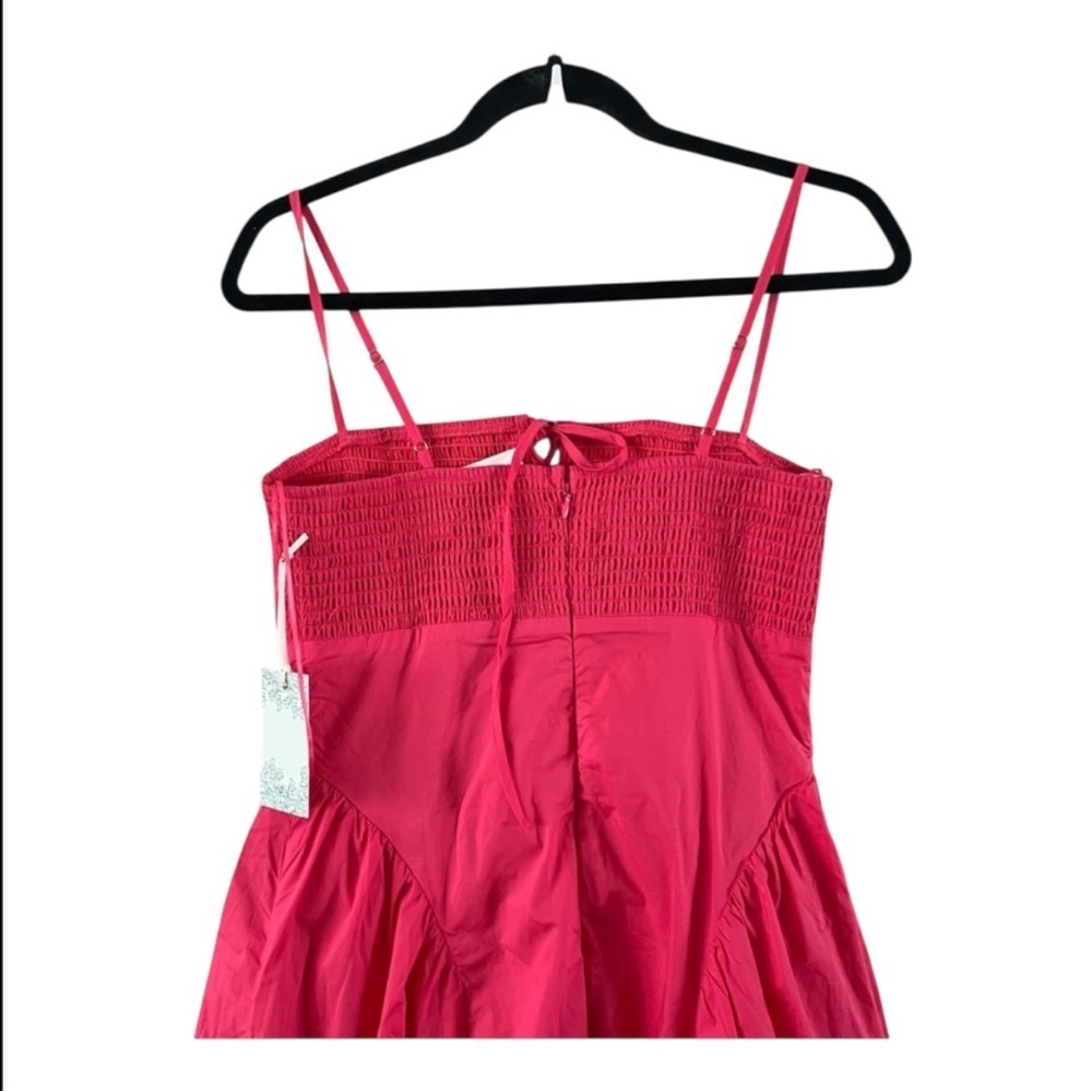 Hyacinth House Serafina Midi Dress S NWT Pink Cotton Smocked Fit & Flare - Picture 5 of 9